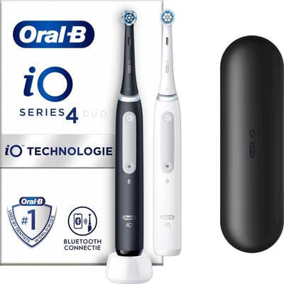 Oral-B iO 4N - Elektrische Tandenborstels Zwart en Wit - Ontworpen Door Braun