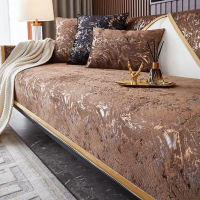 Luxe Bronzing Sofahoes voor Woonkamer All Inclusive Antislip Sofa Kussen Mat Bank Handdoek Sectionele Bankhoes Woondecoratie 70x70cm 1pcs