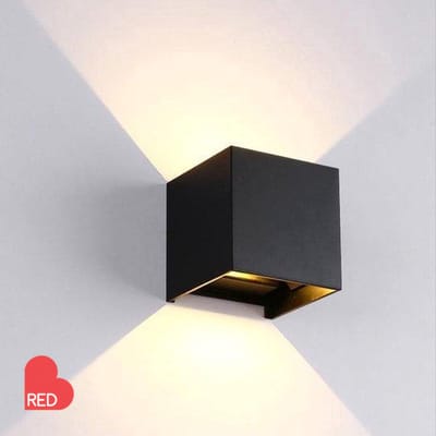 Design Wall Square Wandlamp met sensor - Up and down lights - Zwart - Oplaadbaar - Wandlamp zonder stroom - Wireless lamp - Draadloze muurlamp - Industrieel design - Metalen / Aluminium Behuizing - Indoor