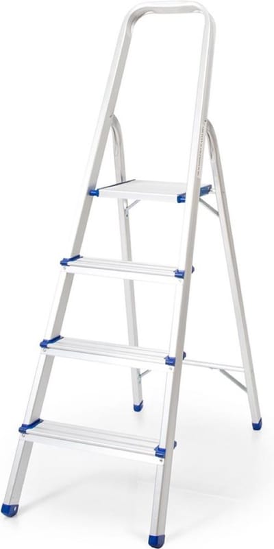 Trapladder 4 treden ALUMINIUM Europese keuring