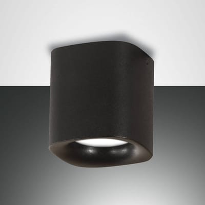 Fabas Luce Plafondlamp Smooth, 1-lamp, zwart, IP44