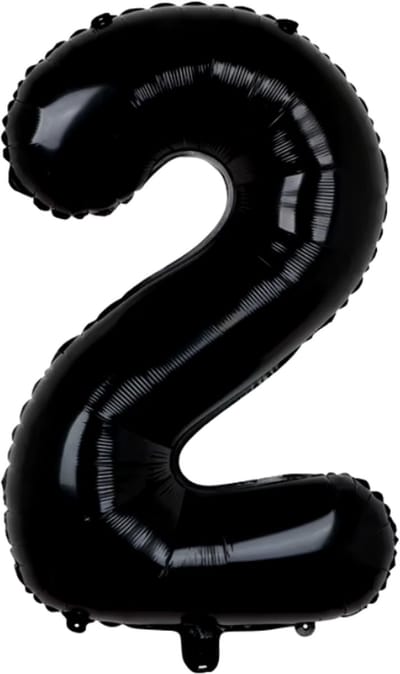 CHPN - Folieballon - 2 jaar - 70CM - Cijferballon - Zwarte - Ballon - Feestdecoratie - Tweede verjaardag - Party - Verjaardag - 2 - Zwarte cijferballon