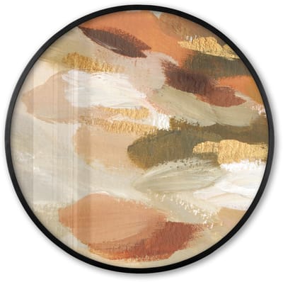 Poster in lijst Rond - Fotolijst 60x60 cm - Posters - Verf - Groen - Rood - Ronde posterlijst zwart - Decoratie - Wanddecoratie woonkamer - Muurdecoratie slaapkamer