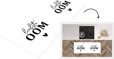 Keukenloper - Loper keuken - 'Liefste oom' - Quotes - Hart - Spreuken - 120x50 cm - Keukenloper vinyl