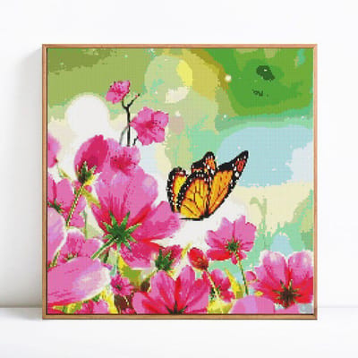 5D diamant schilderij bloem en vlinder volledige ronde borduurwerk verkoop diamant 30x30 green