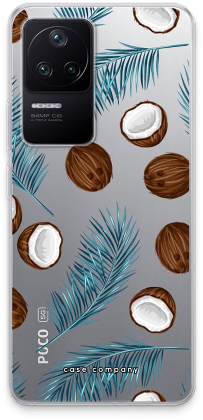 Case Company® - Hoesje geschikt voor Xiaomi Poco F4 hoesje - Kokosnoot - Soft Cover Telefoonhoesje - Bescherming aan alle Kanten en Schermrand