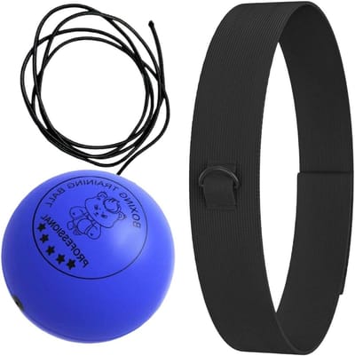 Boksbal Hoofdband - Reactiebal Training - Hand-Oog Coördinatie - Verstelbare Pasvorm - 7-9 cm Bal - Blauw