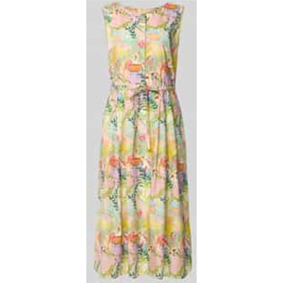 Midi-jurk in all-over look met Strikceintuur