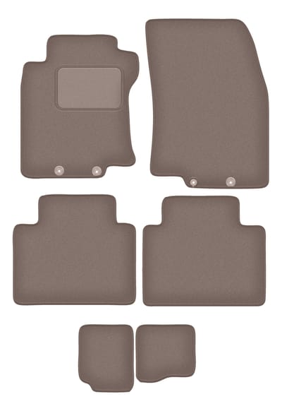 Beige veloursmatten voor: Nissan X-Trail III T32 7-zits (2014-2017)