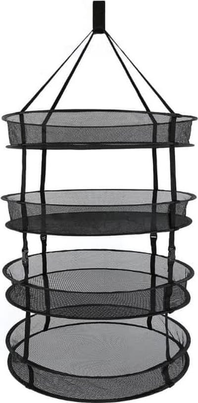 Droognet 60cm diameter 6 laags Heavy Duty Verstelbaar (Zwart)