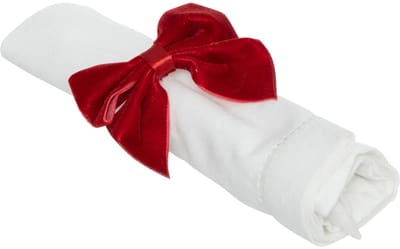 Fééric Lights and Christmas Servetring velours - Set van 2 stuks - Kerstdecoratie - Rood
