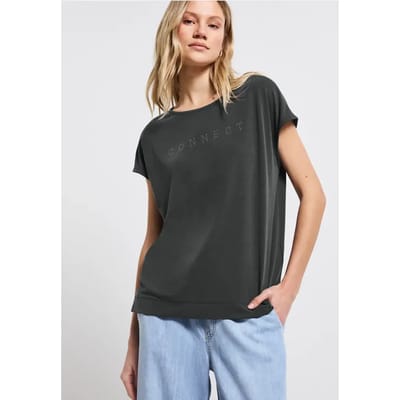 Silk-Look Shirt met tekst