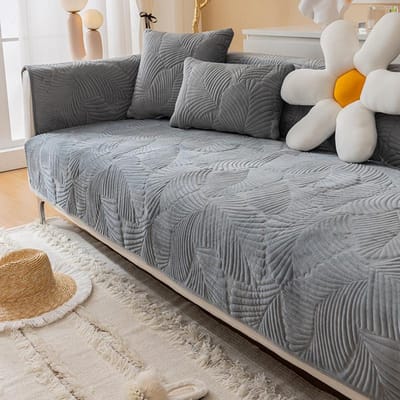 Nieuwe Effen Kleur Bankhoezen Handdoek Zacht Bananenbladeren Pluche Bankovertrek Voor Woonkamer Erkerkussen L-vormige Bank Decor 45x45cm pillowcase