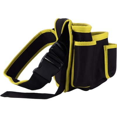 Sac d'outils électriques à poches multiples Sac à suspendre à la taille Pack multifonctionnel Ceinture à outils réglable Pochette de taille Bord jaune black