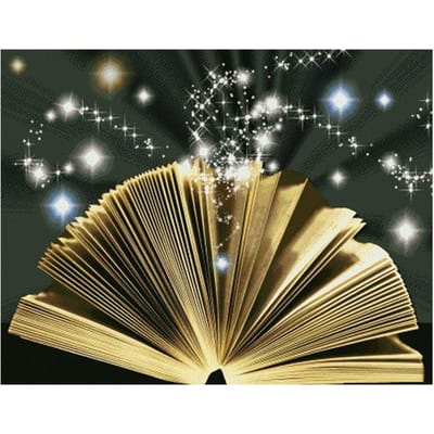 Peinture diamant fantaisie livre magique, point de croix, mosaïque 5D, broderie diamant rond 20X30CM beige
