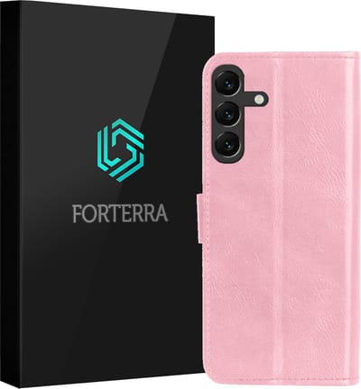 Hoesje Geschikt voor Samsung Galaxy A16 - Luxe Bookcase - Walletcase Hoes - Portemonnee - Cover - Lichtroze