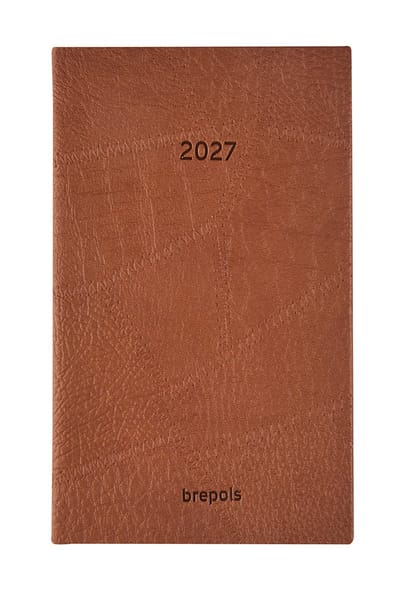 Brepols bureau agenda 2027 - BREFORM [0.516] - LUCCA - Bureau agenda - 1 dag op 1 pagina - Dagoverzicht - Bruin - 10 x 16.5 cm