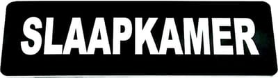 Deurbordje met tekst Slaapkamer - 150 x 50 mm (incl. dubbelzijdige tape) - zwart / wit | Geborstelde RVS-look toplaag | Gratis Verzending