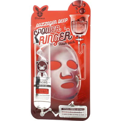 Elizavecca, Milky Piggy Cyborg, Collagen Deep Power, Ringer Beauty Mask Pack, 1 Sheet Mask, 0.78 fl oz (23 ml) red