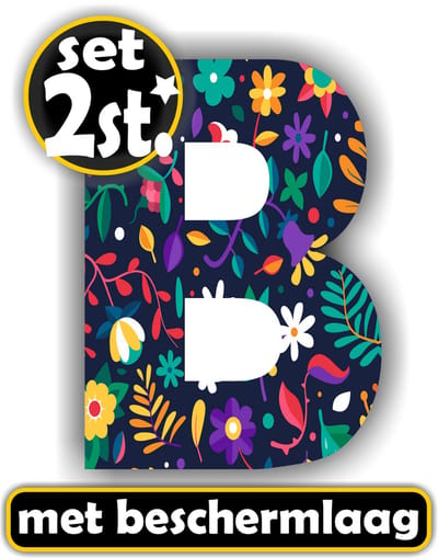 Jerma - Plakletter - B - Sticker - set van 2 stuks - 12 cm hoog - Zelfklevend - Weerbestendig - Vinyl