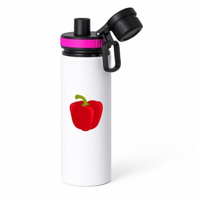 Hacebo® - Rode Paprika waterfles met draaidop roze - Groente - Groente liefhebbers - paprika - vruchtgroente - puntpaprika - water fles - 850ML