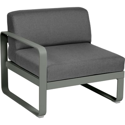 Fermob BELLEVIE Fauteuil Module links - 48 rozemarijn mat - A3 grafietgrijs