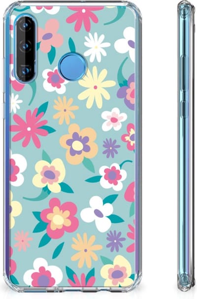 Back Cover voor Huawei P30 Lite Case Flower Power