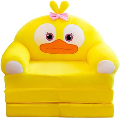 Dailygoods- Kinderfauteuil Opvouwbaar - Pluche Zachte Fluwelen Stof - Afneembare Wasbare Hoes - 2-in-1 Kinderbank - Schattig Ontwerp - Lichtbestendig - Kindersofa
