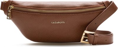 Lazarotti Leren Gordeltas Schoudertas Bologna Leather Belt Bag Brown Bruine