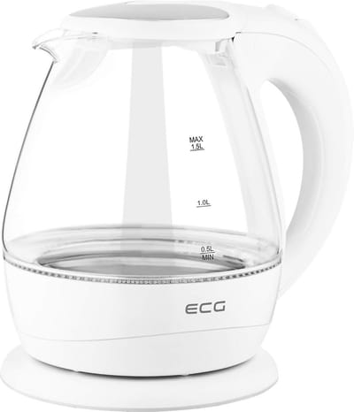 Waterkoker Glas - Kookpan Water - Snel Water Koken - Automatische Uitschakeling - 1.5 Liter - Wit