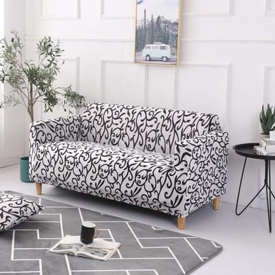 1 stuks elastische bedrukte bankhoes, allesomvattend, antislip, seizoensbestendig, kat-/stofwerend, wasbaar/duurzaam, voor huisbankdecoratie&bescherming 1-Seater gray