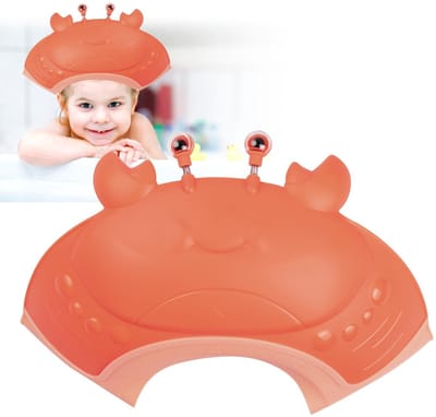 Dailygoods- Douchemuts Verstelbaar - Badmuts Kinderen - Bescherming Ogen/Oren - Haarwas Hulp - Veilig Wassen - Roze 15 x 11 cm