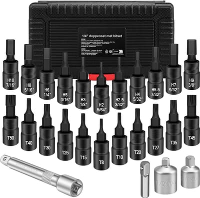 Complete Torx Dopsleutelset: 25 Stuks Voor Mechanische Reparatie En Elektrische Apparaten