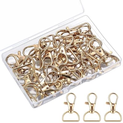 Gouden karabijnhaken 25 stuks - Sleutelhangers met Draaischarnier voor DIY en Macramé