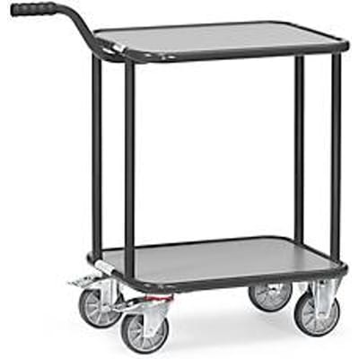 fetra Handgreep Roller "Grey Edition", staal, antracietgrijs, 2 etages, L 600 x B 450 mm, tot 250 kg