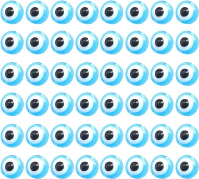 Evil Eye Wanddecoratie: 100 Stuks Turkse Nazar Parels voor Bescherming, Geluk en Kracht in Hemelsblauw