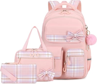 Schooltas Meisjes - Rugzak Set - Dagelijks Gebruik - 3 Delige Set - 25 Liter Capaciteit - Roze