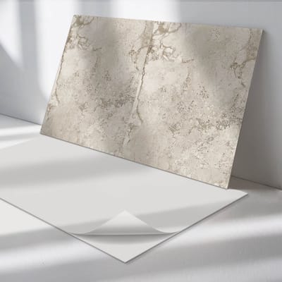 Wallfluent Vinyl Wandpaneel - Natuursteen in structuur Zelfklevend Wandpaneel - 120 cm x 60 cm - Beige PVC wandpaneel - Set van 1 - Rechthoekig Wandbekleding Vinyl - Texturen Wandpaneel - PVC Muurpaneel - Wandpaneel Keuken en Badkamer