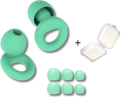 Oordoppen voor Slapen - Reizen - Overprikkeling - Earplugs - Groen - SNR 26 dB Demping - Inclusief Opbergdoosje - Festival Oordopjes - Herbruikbare Gehoorbescherming - Siliconen voor Slaap en Gevoeligheid - 8 Dop