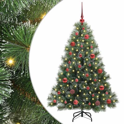 vidaXL - Kunstkerstboom - met - 150 - LED - met - standaard - Groen - 150 - cm - PE - en - PVC