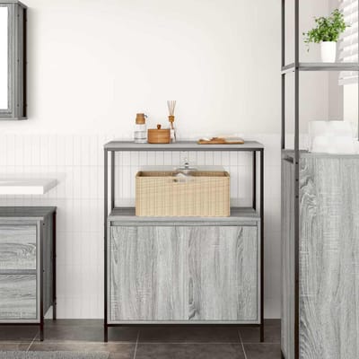 vidaXL - Badkamermeubel - met - planken - 76,5x35x95 - cm - grijs - Sonoma