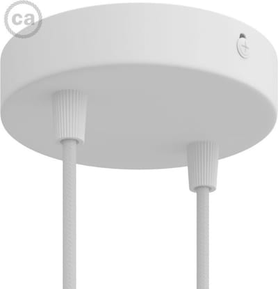 Metalen plafondkap geschikt voor 2 lampen Ø12cm - wit