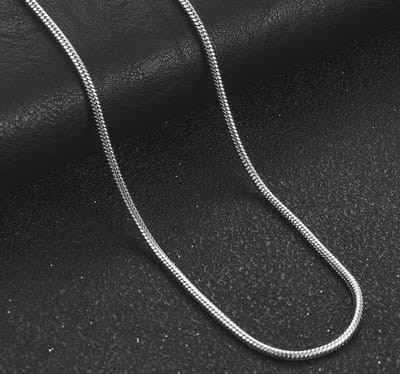 Stalen Ketting van Slangen Schakels - 3mm - 50cm - Kettingen Heren Dames - Papa Cadeau Voor Mannen - Vaderdag