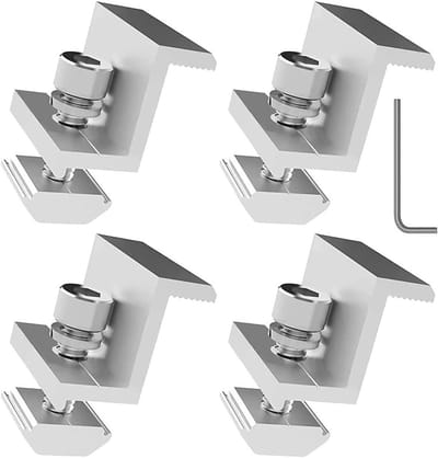 Verstelbare Z-Klem Set voor Zonnepanelen - 4 Stuks, Inclusief Inbussleutel, Geschikt voor 40mm Modulehoogte, Ideaal voor Bevestiging en Installatie van Zonnepanelen