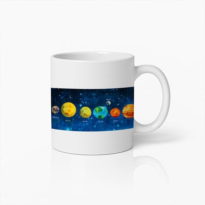 Zonnestelsel Planeten Koffiemok – Educatief en Leuk Astronomie Cadeau voor Ruimtefans