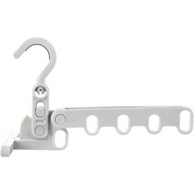1 cintre à vêtements pliable à cinq trous, épais, mobile, télescopique, multifonctionnel, pour le voyage white