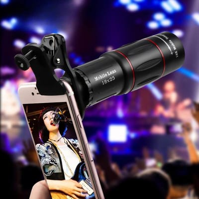 Hoge vergroting Mobiele telefoon Camera Telescoop Concert Ver schot Externe mobiele telefoon telelens black