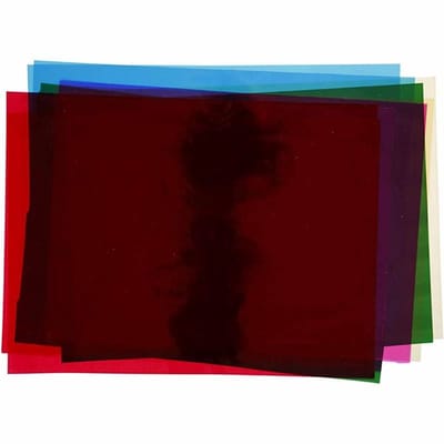 Cellofaan, 210x297 mm, diverse kleuren, 5x20vel/ 1 doos