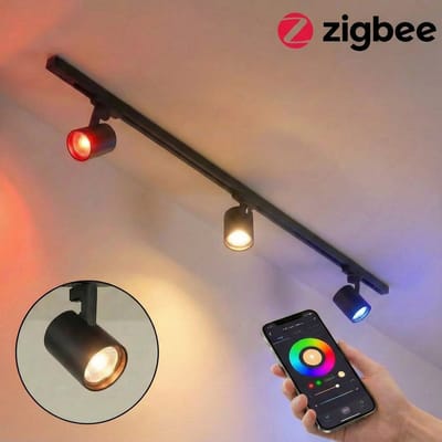 SMART 1-fase Railverlichting | 100CM |3x Railspot PLUTO | Incl. Zigbee Spots | HUE Compatible | Zwart