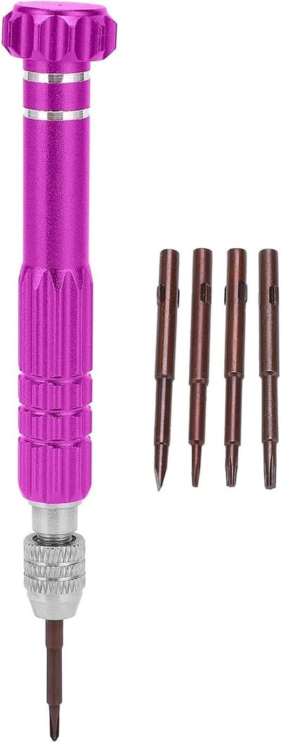 Multifunctionele 5-in-1 Mini Schroevendraaier voor Brillen, Elektronica en Sieraden - Roze Aluminium Gereedschap